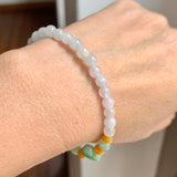 5.2mm A-Grade Natural Jadeite Ruyi Bean Beaded Bracelet No.190515