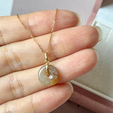 Icy A-Grade Natural Brownish Yellow Jadeite Donut Pendant No.172979