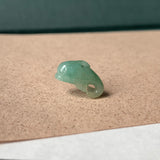A-Grade Light Bluish Green Jadeite Dolphin Pendant No. 172969