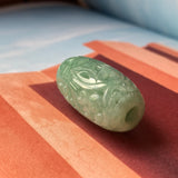 A-Grade Natural Bluish Green Jadeite Money Vine Barrel Pendant No.171337