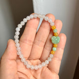 5.2mm A-Grade Natural Jadeite Ruyi Bean Beaded Bracelet No.190516