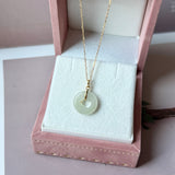 Icy A-Grade Natural Osmanthus Floral Jadeite Donut Pendant No.172981