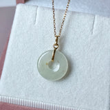 Icy A-Grade Natural Osmanthus Floral Jadeite Donut Pendant No.172981