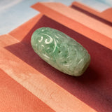 A-Grade Natural Bluish Green Jadeite Money Vine Barrel Pendant No.171337