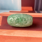 A-Grade Natural Bluish Green Jadeite Money Vine Barrel Pendant No.171337