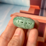 A-Grade Natural Bluish Green Jadeite Money Vine Barrel Pendant No.171337