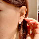 A-Grade Natural Lavender Jadeite Donut (Hoya Bella) Huggies Earrings No.180659
