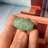 A-Grade Natural Bluish Green Jadeite Money Vine Barrel Pendant No.171337