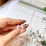 A-Grade Natural Lavender Jadeite Donut (Hoya Bella) Huggies Earrings No.180659