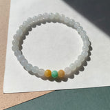 5.1mm A-Grade Natural Tri-Colour Jadeite Beaded Bracelet No.190512