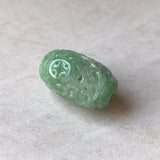 A-Grade Natural Light Bluish Green Jadeite Money Vine Barrel Pendant No.171338