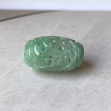 A-Grade Natural Light Bluish Green Jadeite Money Vine Barrel Pendant No.171338