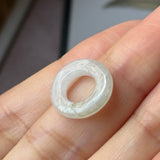 A-Grade Natural White Yellowish Green Jadeite Bagel Piece No. 172651