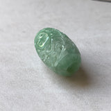 A-Grade Natural Light Bluish Green Jadeite Money Vine Barrel Pendant No.171338