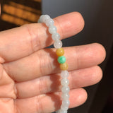 5.1mm A-Grade Natural Tri-Colour Jadeite Beaded Bracelet No.190512