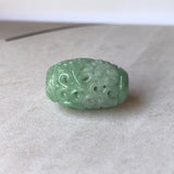 A-Grade Natural Light Bluish Green Jadeite Money Vine Barrel Pendant No.171338