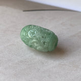 A-Grade Natural Light Bluish Green Jadeite Money Vine Barrel Pendant No.171338