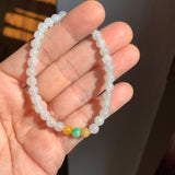 5.1mm A-Grade Natural Tri-Colour Jadeite Beaded Bracelet No.190512