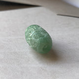 A-Grade Natural Light Bluish Green Jadeite Money Vine Barrel Pendant No.171338