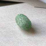 A-Grade Natural Light Bluish Green Jadeite Money Vine Barrel Pendant No.171338