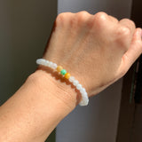 5.1mm A-Grade Natural Tri-Colour Jadeite Beaded Bracelet No.190512