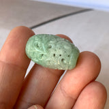 A-Grade Natural Light Bluish Green Jadeite Money Vine Barrel Pendant No.171338