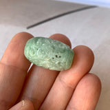 A-Grade Natural Light Bluish Green Jadeite Money Vine Barrel Pendant No.171338