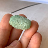 A-Grade Natural Light Bluish Green Jadeite Money Vine Barrel Pendant No.171338