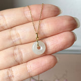 Icy A-Grade Natural White Jadeite Bagel Pendant No.172986