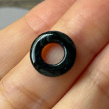 A-Grade Natural Dark Green Jadeite Bagel Piece No. 172653