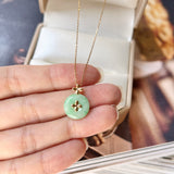A-Grade Jadeite V.Petals Lilac Flower Donut Pendant No.172081