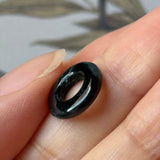 A-Grade Natural Dark Green Jadeite Bagel Piece No. 172653