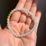 5.1mm A-Grade Natural Tri-Colour Jadeite Beaded Bracelet No.190513