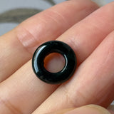 A-Grade Natural Dark Green Jadeite Bagel Piece No. 172653