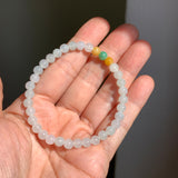 5.1mm A-Grade Natural Tri-Colour Jadeite Beaded Bracelet No.190513