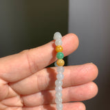 5.1mm A-Grade Natural Tri-Colour Jadeite Beaded Bracelet No.190513