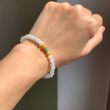 5.1mm A-Grade Natural Tri-Colour Jadeite Beaded Bracelet No.190513