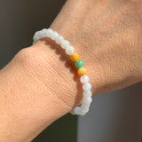 5.1mm A-Grade Natural Tri-Colour Jadeite Beaded Bracelet No.190513