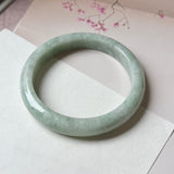 SOLD OUT: 66.8mm A-Grade Light Green Jadeite Modern Round Bangle No.152187