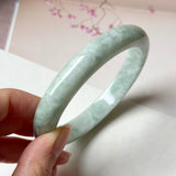 SOLD OUT: 66.8mm A-Grade Light Green Jadeite Modern Round Bangle No.152187