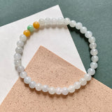 5.1mm A-Grade Natural Tri-Colour Jadeite Beaded Bracelet No.190514