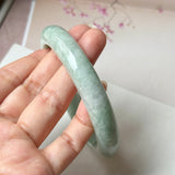 SOLD OUT: 66.8mm A-Grade Light Green Jadeite Modern Round Bangle No.152187