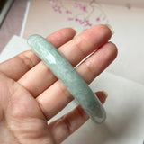 SOLD OUT: 66.8mm A-Grade Light Green Jadeite Modern Round Bangle No.152187