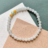 5.1mm A-Grade Natural Tri-Colour Jadeite Beaded Bracelet No.190514