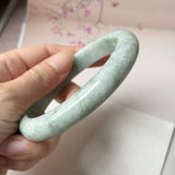 SOLD OUT: 66.8mm A-Grade Light Green Jadeite Modern Round Bangle No.152187