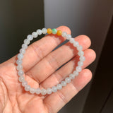 5.1mm A-Grade Natural Tri-Colour Jadeite Beaded Bracelet No.190514
