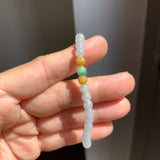 5.1mm A-Grade Natural Tri-Colour Jadeite Beaded Bracelet No.190514