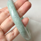 SOLD OUT: 66.8mm A-Grade Light Green Jadeite Modern Round Bangle No.152187