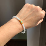 5.1mm A-Grade Natural Tri-Colour Jadeite Beaded Bracelet No.190514