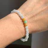 5.1mm A-Grade Natural Tri-Colour Jadeite Beaded Bracelet No.190514